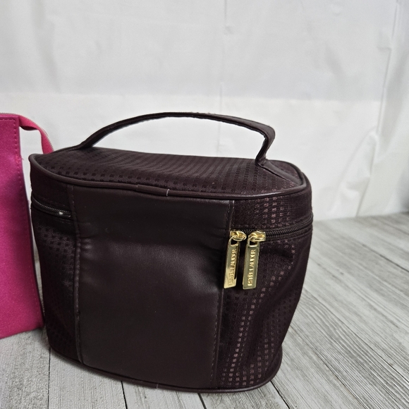 Lot Of 2 Estee Lauder LANCOME Cosmetic Make Up Bags Pink Plum - Picture 6 of 9